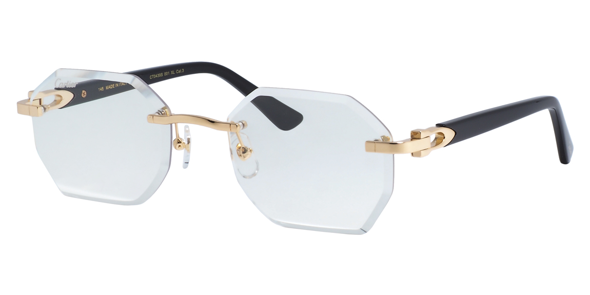 Cartier 0439s 001 Gold/Black/Grey FTH