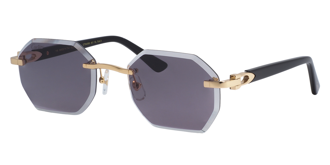 Cartier 0439s 001 Gold/Black/Grey FTH