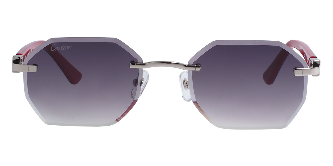 Cartier 0439s 005 Silver/Red Black/Grey Gradient