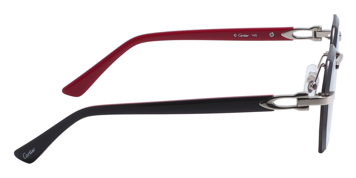 Cartier 0439s 005 Silver/Red Black/Grey Gradient