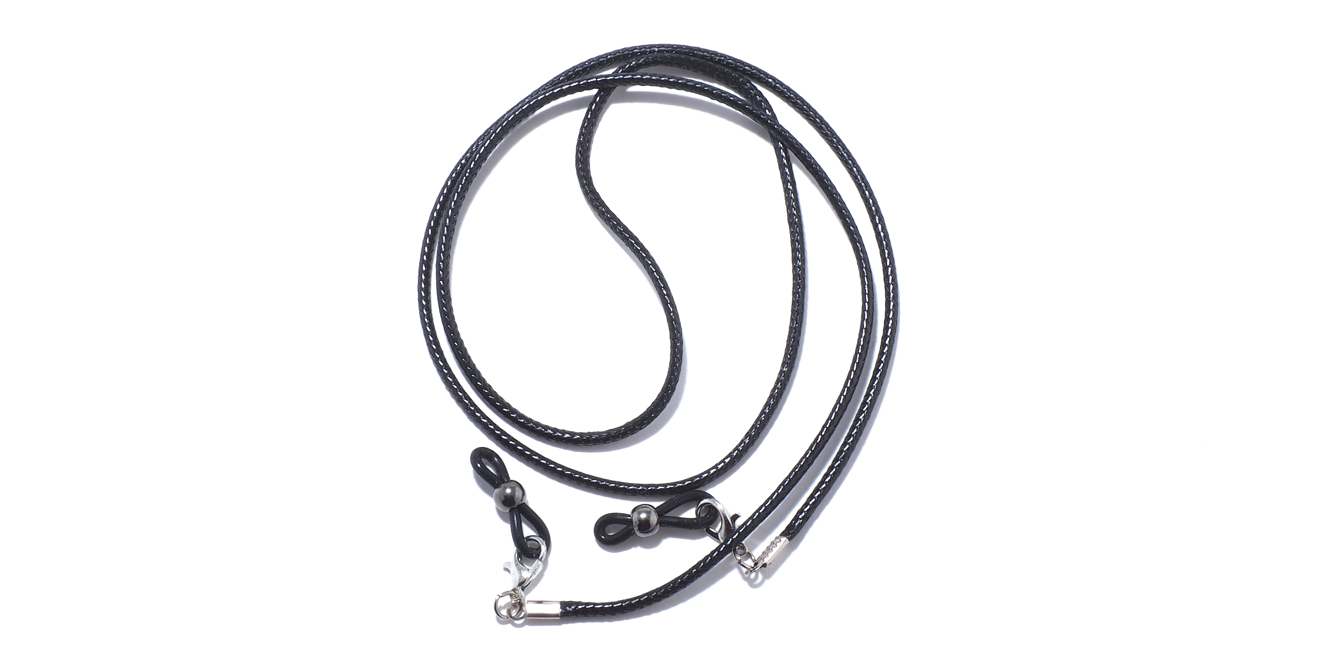 Шнурок для очков черный кожаный